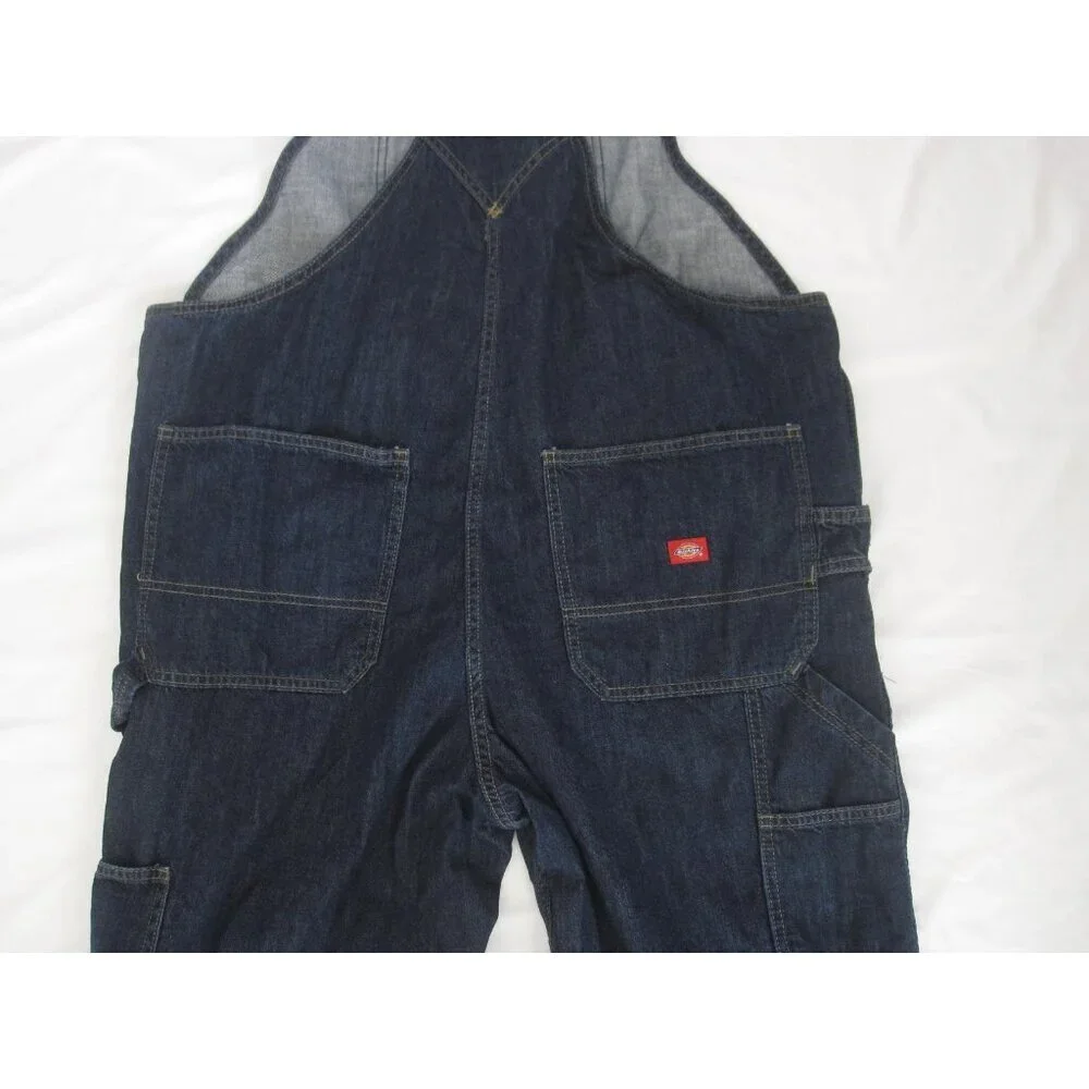 Dickies Men Indie Carpenter Baggy Leg Indigo Bib Denim Overalls (MP448)